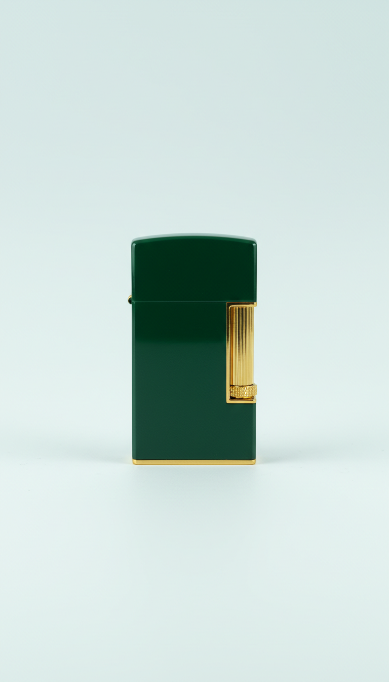 Custom cigar lighter in signature deep green