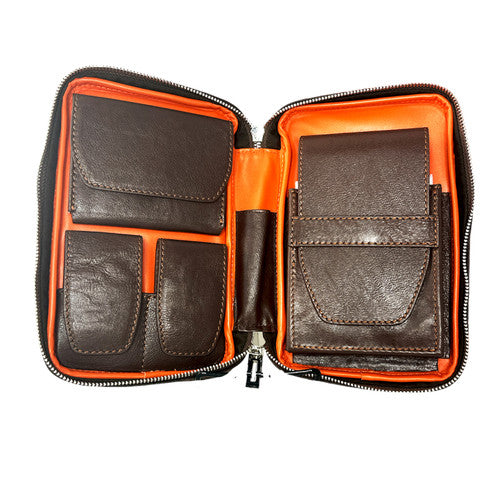 Peter James Travel Leather Case - Brown