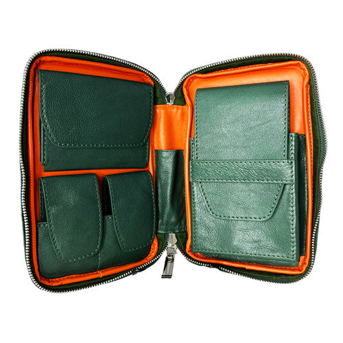 Peter James Travel Leather Case - Green