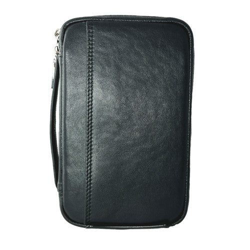 Peter James Leather Travel Case - Black