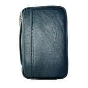 Peter James Leather Travel Case - Navy Blue